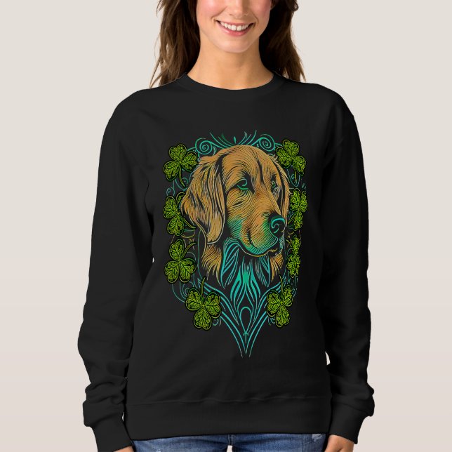 Moletom Golden Retriever Face Head Mandala Irish C St Patr (Frente)