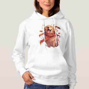 Moletom Golden Retriever Fall Dog Autumn Leaves