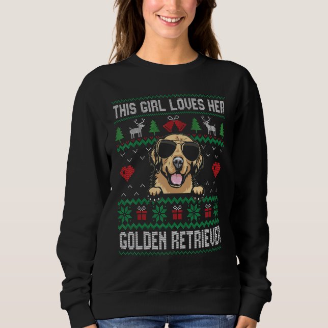 Moletom Golden Retriever Girl Cool Ugly Christmas for Dog  (Frente)