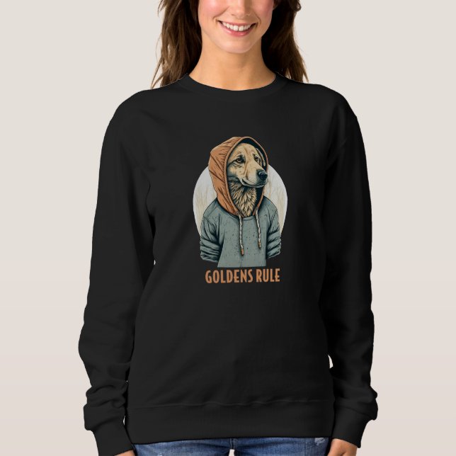 Moletom Golden Retriever Goldens Rule Hoodie  Cool Pul Hoo (Frente)