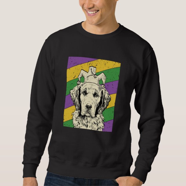 Moletom Golden Retriever Jester Mardi Gras Dog Mom or Dad (Frente)
