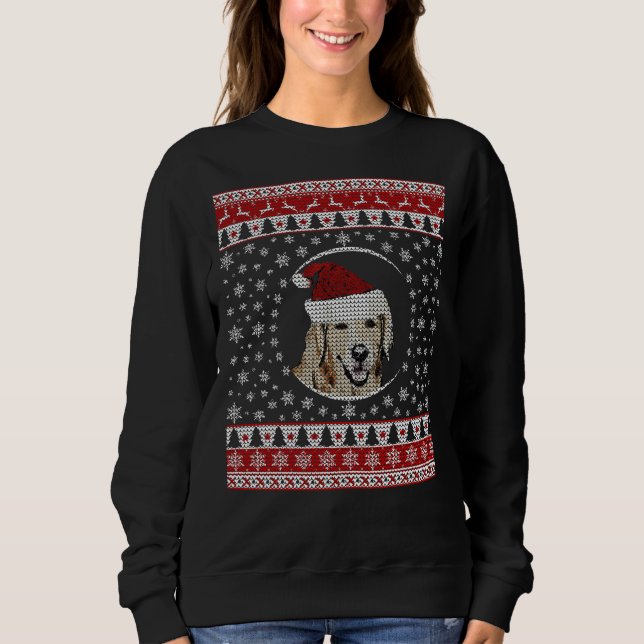Moletom Golden Retriever Ugly Christmas Sweater Design (Frente)