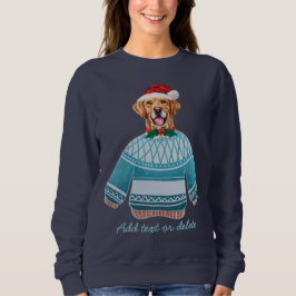 Moletom Golden Retriever Vestindo Mãe de Cachorro de Natal
