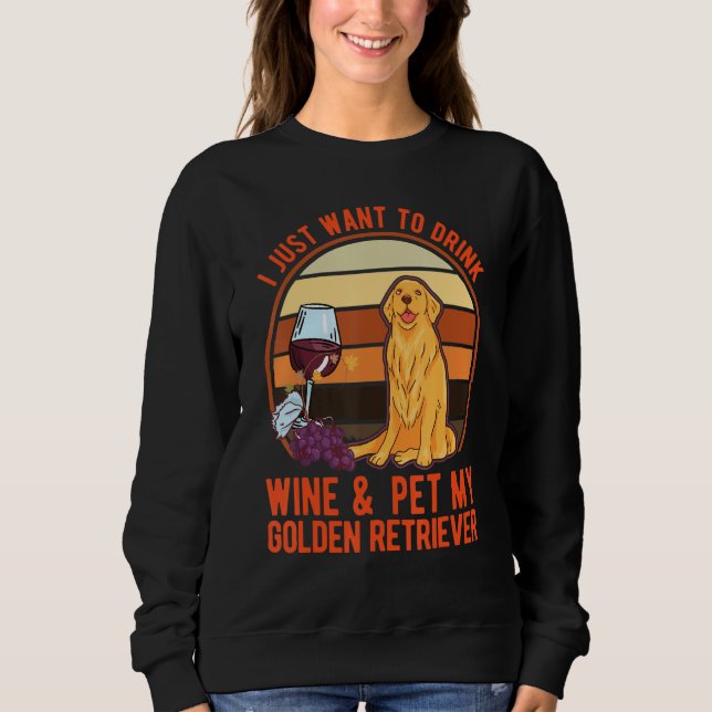 Moletom Golden Retrievers And Wine (Frente)
