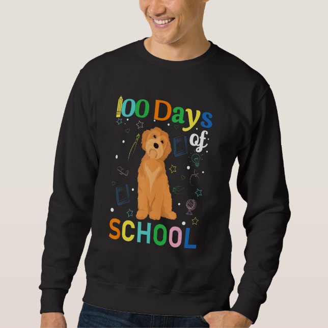 Moletom Goldendoodle Dog Lovers Teacher Student 100th Day  (Frente)