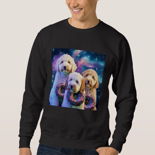 Moletom Goldendoodle In Space With Donuts Cute Doodle Boys (Frente)