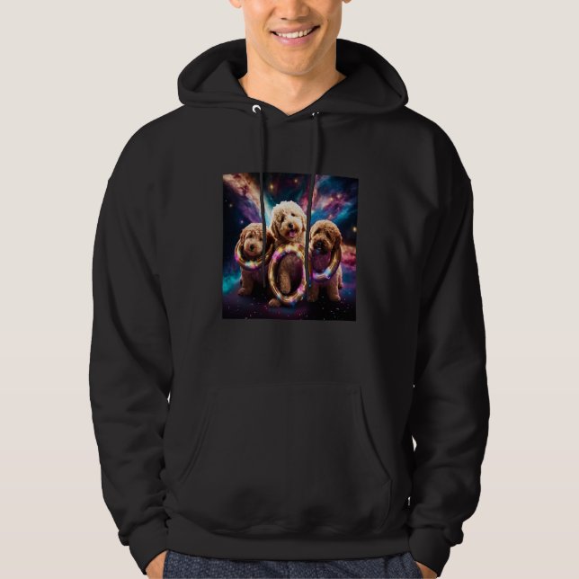 Moletom Goldendoodle In Space With Donuts Cute Doodle Boys (Frente)