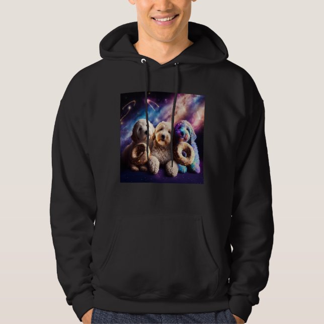 Moletom Goldendoodle In Space With Donuts Cute Doodle Boys (Frente)