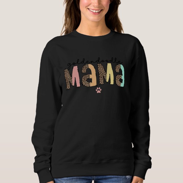 Moletom Goldendoodle Mama For Women Ladies Leopard Doodle  (Frente)
