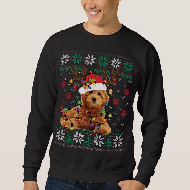 Moletom Goldendoodle Natal Feio Suar Engraçado Cachorro En (Frente)