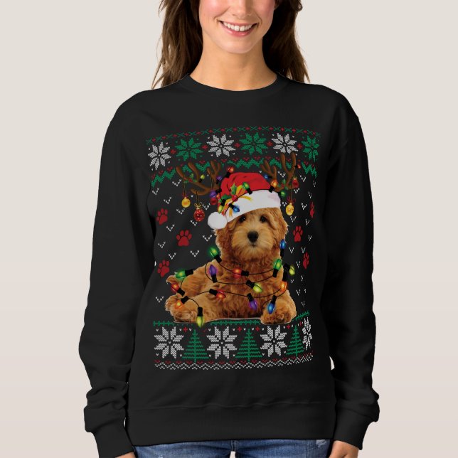 Moletom Goldendoodle Natal Feio Suar Engraçado Cachorro En (Frente)