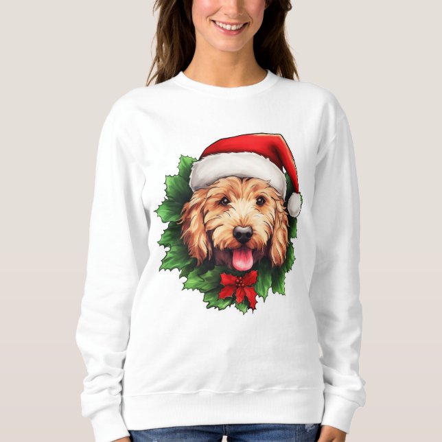 Moletom Goldendoodle Wreath de Natal (Frente)