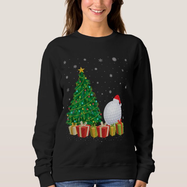 Moletom Golf Ball Xmas Tree Lighting Santa Hat Golf Ball C (Frente)
