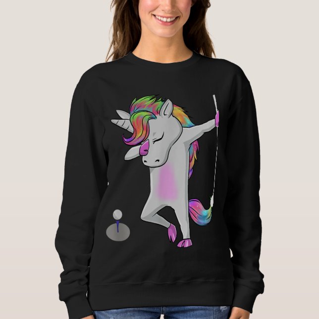 Moletom Golf Dabbing Unicorn Funny Dab Dance Funny Gift (Frente)