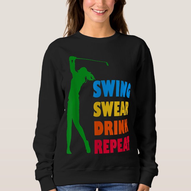 Moletom Golfe Bonito Swing Swear Drink Repete Golfe De Amo (Frente)
