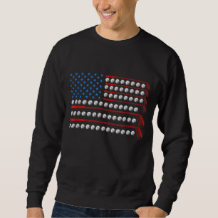 Moletom Golfe Patriótico USA Flag Golf Clubs 4 de julho Go