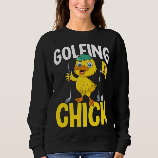 Moletom Golfing Chick Women Cute Golfing Ladies Golf (Frente)