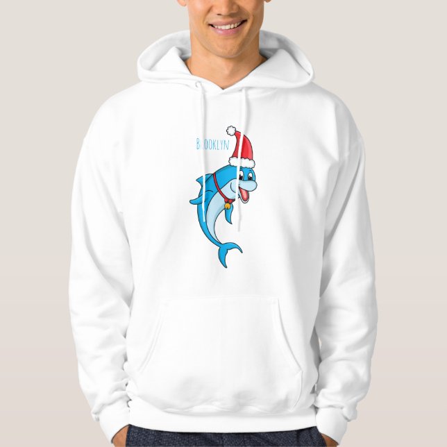 Moletom Golfinho bonito com desenho animado de Papai Noel (Frente)