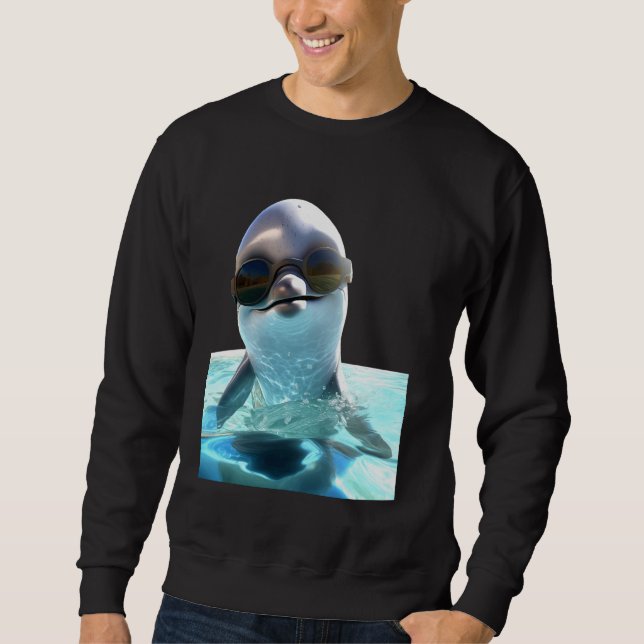 Moletom Golfinho Com Óculos Solares Amor Animal Oceanogram (Frente)