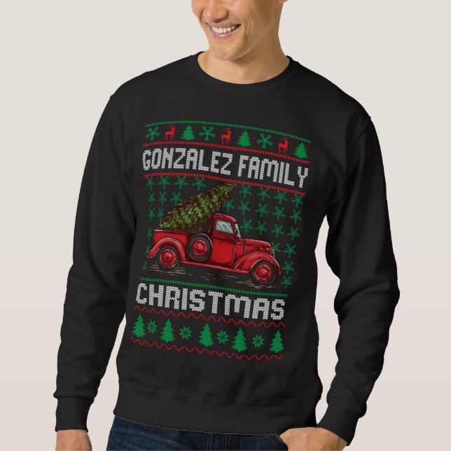 Moletom Gonzalez Família Feia de Natal Sweater Red Truck F (Frente)
