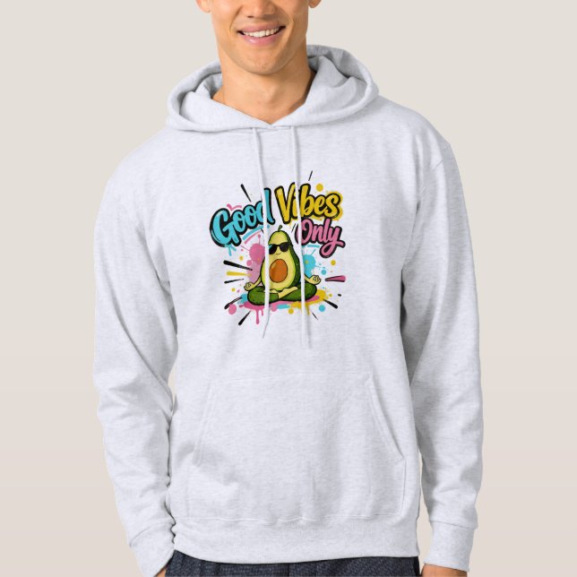 Moletom Good Vibes Only Meditating Avocado Hoodie -T-Shirt (Frente)