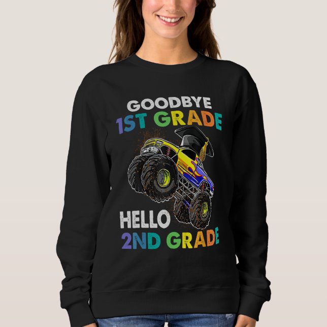 Moletom Goodbye 1st Grade Hello 2nd Grade Monster Truck Gr (Frente)