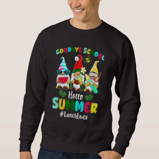 Moletom Goodbye School Hello Summer Vacation Gnomo Present (Frente)