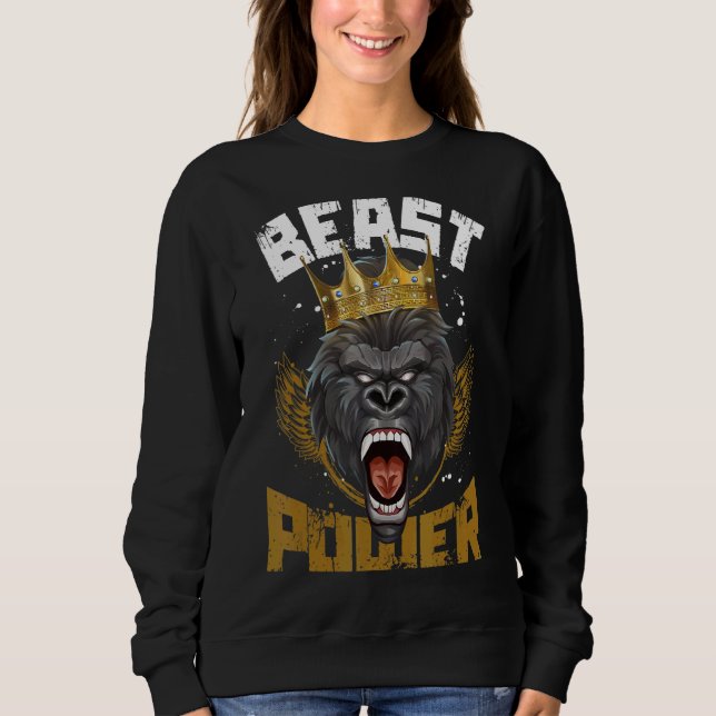 Moletom Gorilla Beast Power Malhação Bodybuilding Gym Work (Frente)