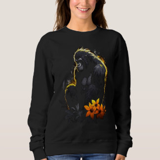 Moletom Gorilla Flowers Artwork Animal Monkey Zoo Gorilla