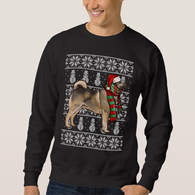 Moletom Gorro de Papai Noel Xmas Norwegian Elkhound Natal  (Frente)