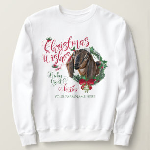 Moletom GOTA   O Natal Deseja O Bebê Goat Kisses Nubian