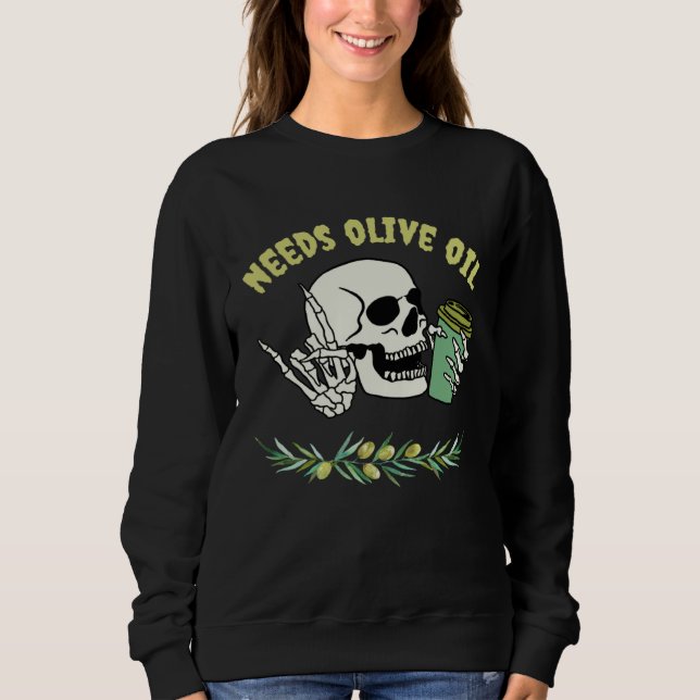 Moletom Goth Coffee Drinker Gothic Funny Keto Needs Olive  (Frente)