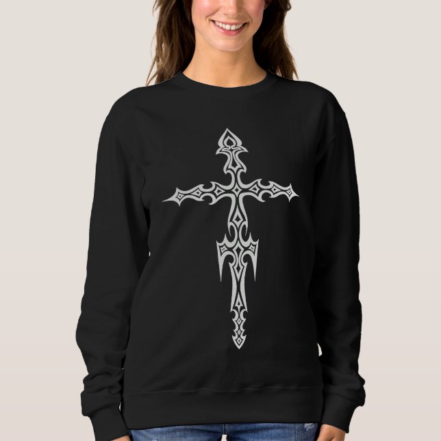 Moletom Gothic Alt Cross Mall Y2K Trad Goth Punk E girl Gr (Frente)