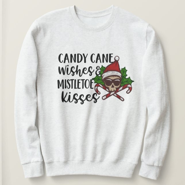 Moletom Gothic Candy Mistletoe Kiss Natal (Frente do Design)