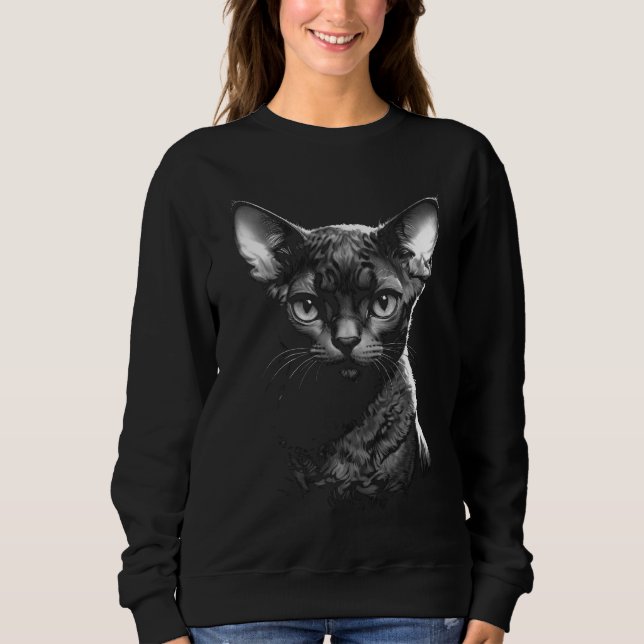 Moletom Gothic Devon Rex Art Women's Sweater (Frente)