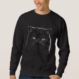 Moletom Gothic Exotic Cat Art Men's Black Sweater