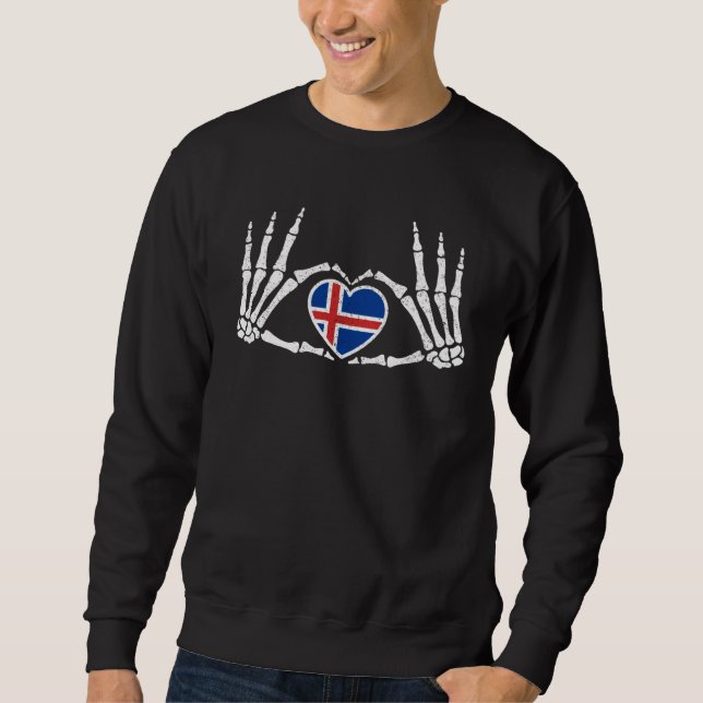 Moletom Gothic Goth Skeleton Iceland Icelandic Halloween C (Frente)