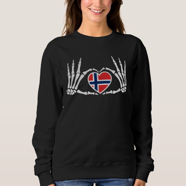 Moletom Gothic Goth Skeleton Norway Norwegian Halloween Co (Frente)