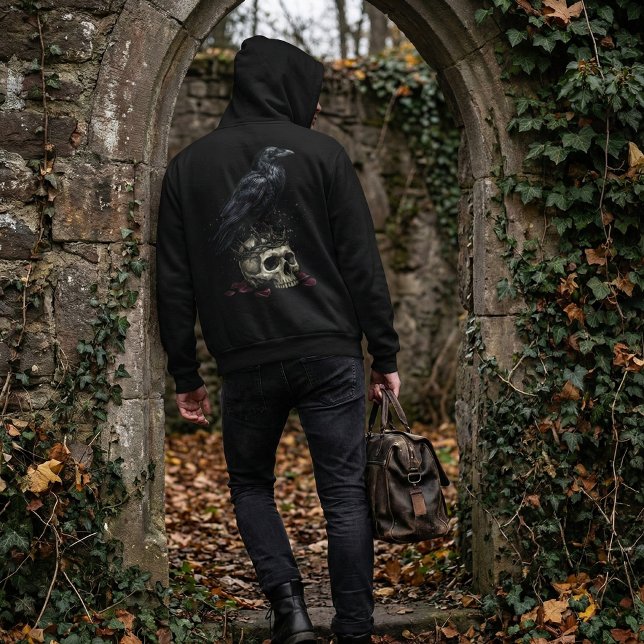 Moletom Gothic Raven Skull & Poison Vial Dark Fantasy (Criador carregado)