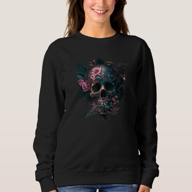 Moletom Gothic Skull and Flowers Clothing For Women and Me (Frente)