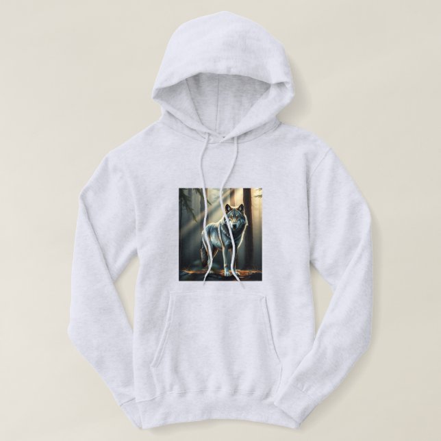 Moletom Gothic Wolf Moonlight Oil Painting Hoodie  (Frente do Design)