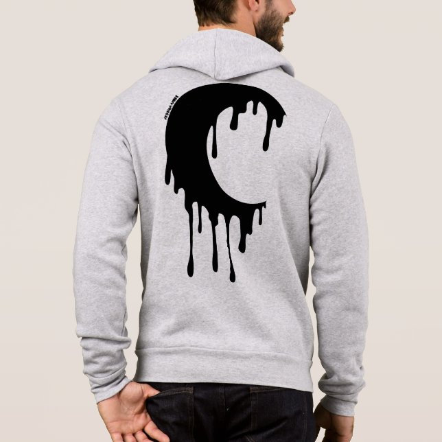 Moletom Gótica Bruxa Negra Derrubando Lua Silhueta (Verso)