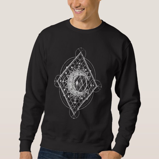 Moletom Gótica Crescente Lua Sagrada Geometria Occulana (Frente)
