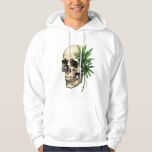 Moletom Gótico Estético Grunge Caveira Folha Tropical de M