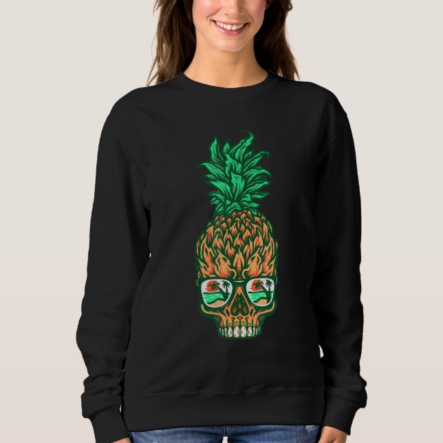 Moletom Gótico tropical havaiano de Aloha Beach Skull (Frente)