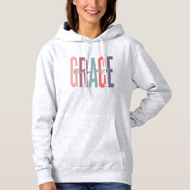 Moletom Grace Through Faith Boho Christian (Frente)
