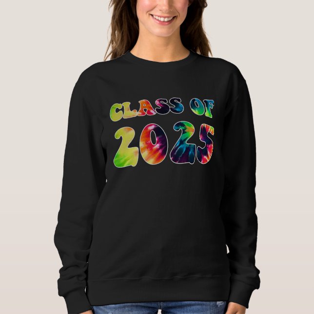 Moletom Graduation 2025 CLASS OF 2025 Retro TIE DYE (Frente)