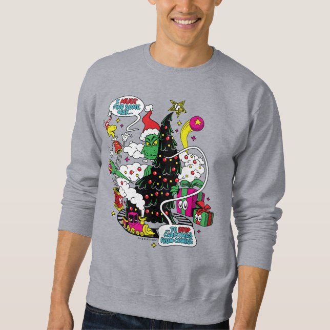 Moletom Gráfico Colorido de Natal do Grinch (Frente)