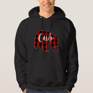 Moletom Gráfico da Família Buffalo do Urso de Cubo Vermelh