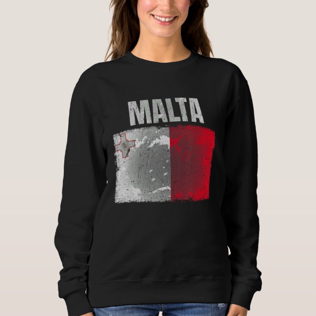 Moletom Gráfico De Bandeira De Malta Distante Para Homens  (Frente)